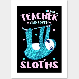 Just A Girl Who Loves Sloths Teacher Christmas Gift Idea Tee Posters and Art